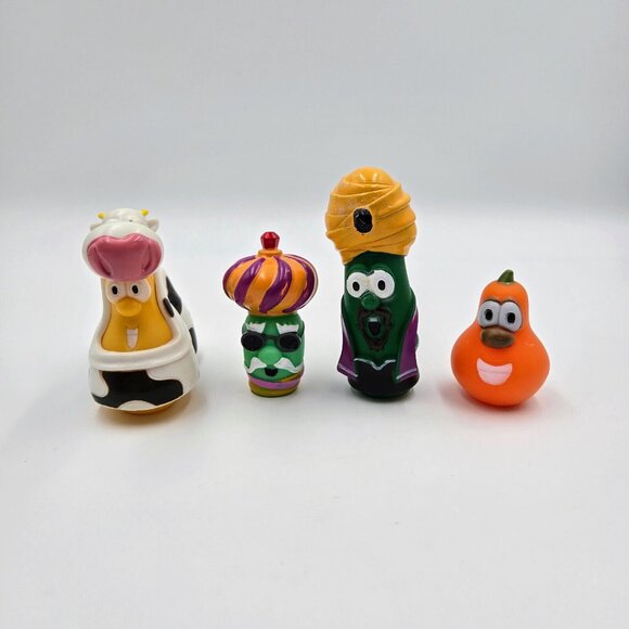 Veggie Tales Jimmy And Jerry The Gourd With Cow Costume Nativity Wise Men Christ - Picture 2 of 8